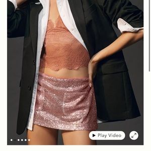 Anthropologie Pink Sequence Micro Skirt
